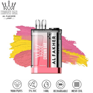 Al Fakher Crown Bar 9000 - Peach Ice 💨 ‣ Only 15€👍